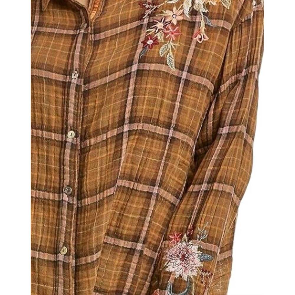 NEW JOHNNY WAS marlie boxy shirt in plaid - Picture 3 of 3